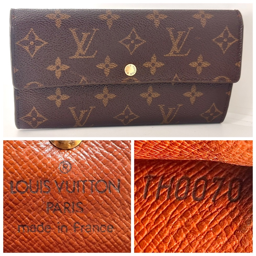 Very good condition Authentic Louis Vuitton Monogram Sarah Wallet TH0070